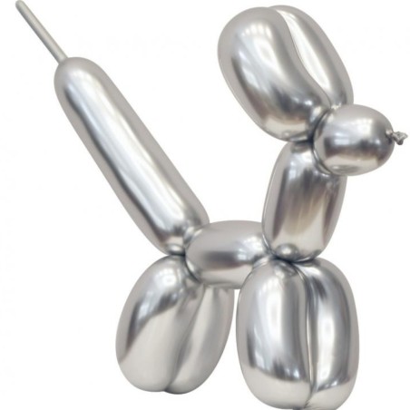 Klasyczne lateksowe Balony do modelowania Beauty&Charm, platynowe srebrne, 50 szt.