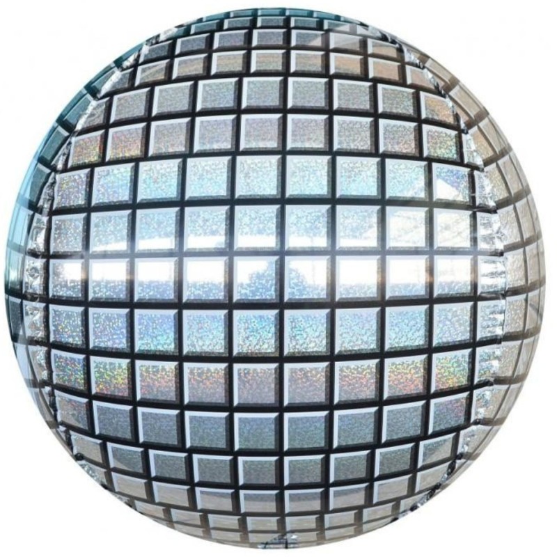 Foliowe srebrne balony kuliste disco, 16” - 40 cm. 1 szt.