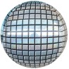 Foliowe srebrne balony kuliste disco, 16” - 40 cm. 1 szt.
