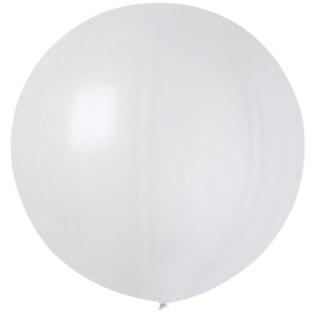 Lateksowe białe balony kuliste metalik, 31” - 80 cm. 1 szt.
