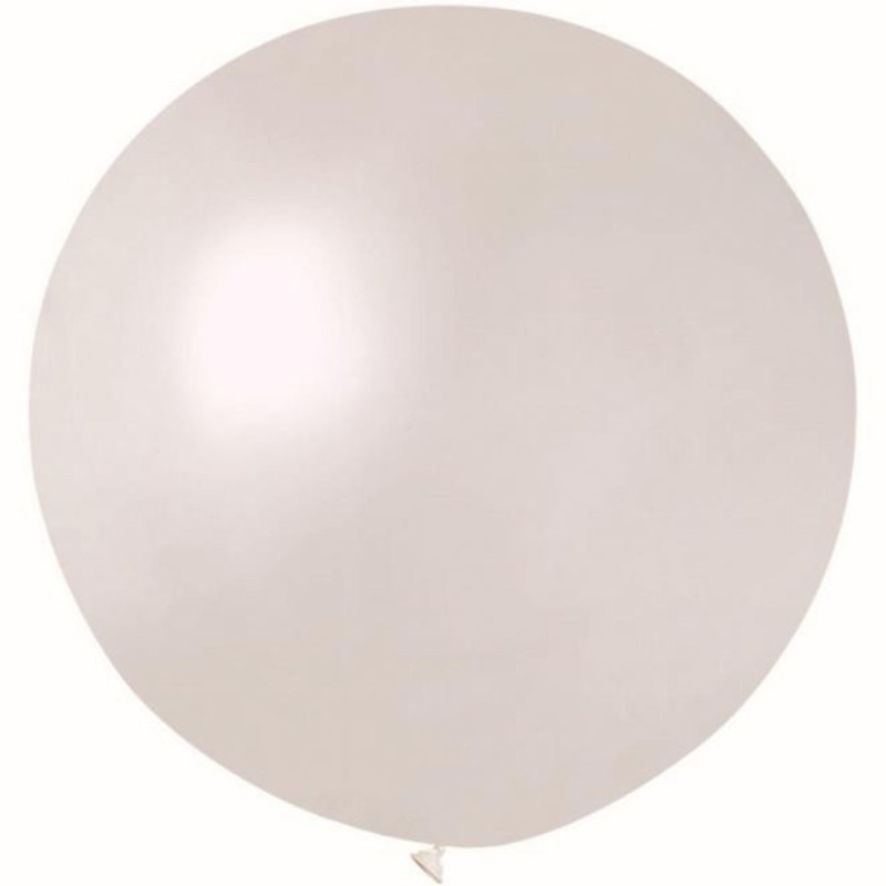 Lateksowe beżowe balony kuliste metalik, 31” - 80 cm. 1 szt.