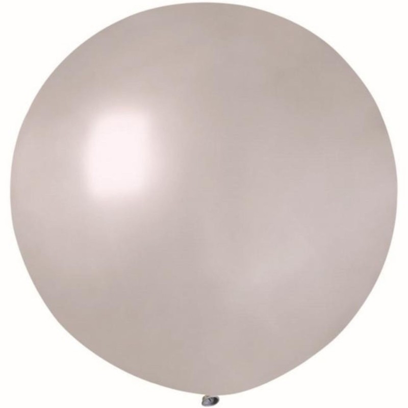 Lateksowe srebrne balony kuliste metalik, 31” - 80 cm. 1 szt.