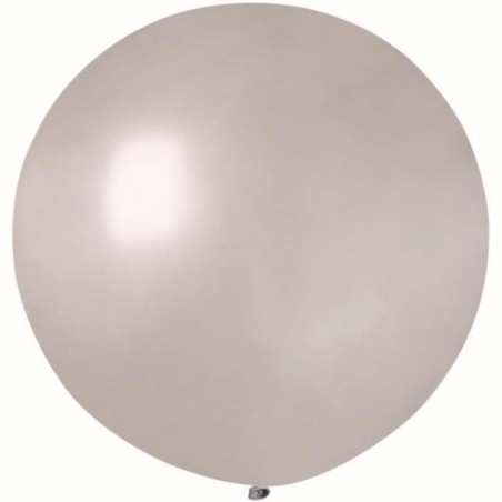 Lateksowe srebrne balony kuliste metalik, 31” - 80 cm. 1 szt.