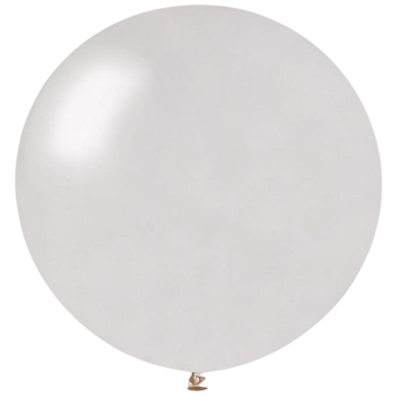 Lateksowe białe balony kuliste metalic, 31” - 80 cm. 1 szt.