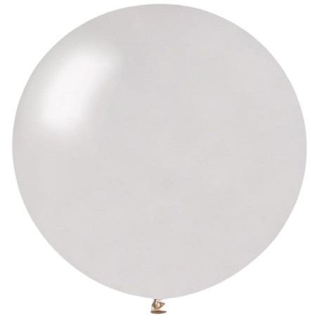 Lateksowe białe balony kuliste metalic, 31” - 80 cm. 1 szt.