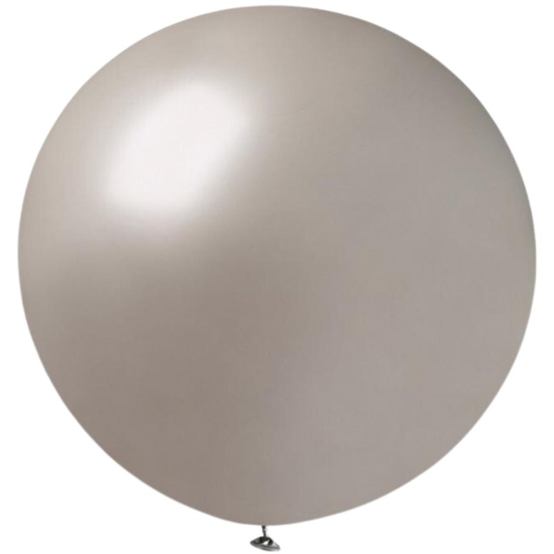Lateksowe srebrne balony kuliste metalic, 31” - 80 cm. 1 szt.