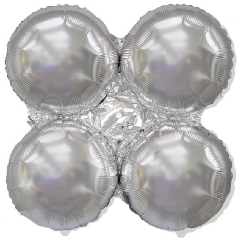 Balon foliowy srebrna podstawa do balonów pompowanych powietrzem, 22"- 56 cm /1szt