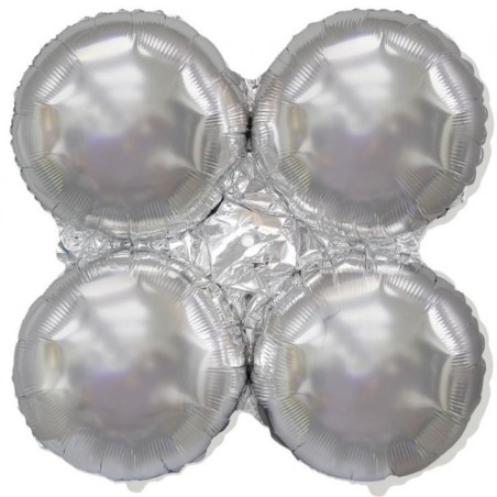 Balon foliowy srebrna podstawa do balonów pompowanych powietrzem, 22"- 56 cm /1szt