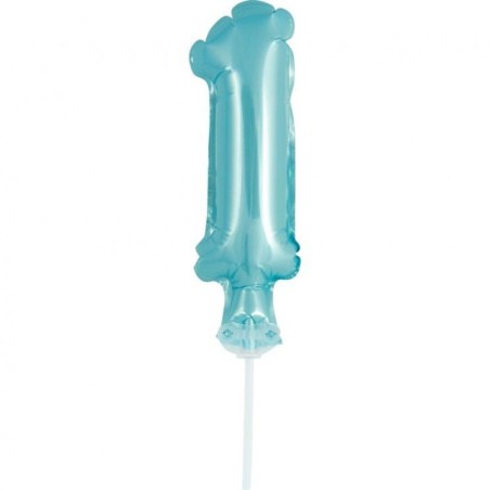 Balon foliowy niebieski na patyku "cyfra 1", 13"- 33 cm /1szt