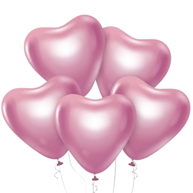 Lateksowe w kształcie serca  Balony Beauty&Charm, platynowe j. różowe 12"/ 6 szt.