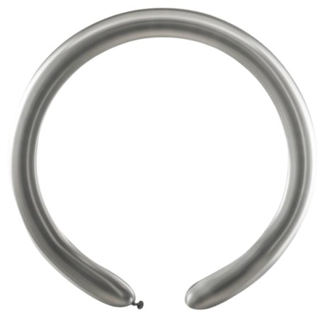 Lateksowe Balony do modelowania DB4 - Rurki włoskie shiny srebrne/ 100 szt.