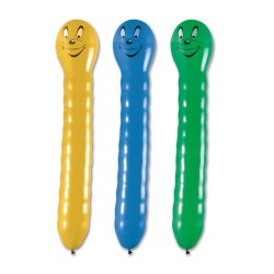 Lateksowe Balony Kolorowe w kształcie "Dżdżownice długie". 30"- 95 cm / 3 szt.