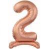 Balon foliowy różowo-złoty stojąca "cyfra 2", 29"- 74 cm /1szt