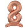 Balon foliowy różowo-złoty stojąca "cyfra 8", 29"- 74 cm /1szt