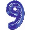 Balon foliowy niebieski "cyfra 9", 14"- 35 cm /1szt
