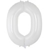 Balon foliowy biały "cyfra 0", 33,5"- 85 cm /1szt