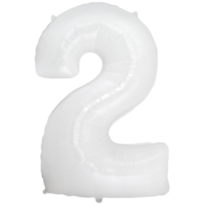 Balon foliowy biały "cyfra 2", 33,5"- 85 cm /1szt