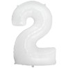 Balon foliowy biały "cyfra 2", 33,5"- 85 cm /1szt