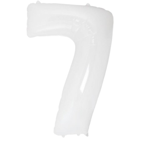 Balon foliowy biały "cyfra 7", 33,5"- 85 cm /1szt