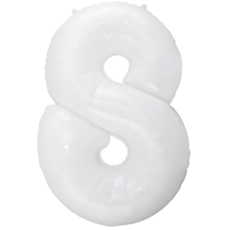 Balon foliowy biały "cyfra 8", 33,5"- 85 cm /1szt