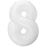 Balon foliowy biały "cyfra 8", 33,5"- 85 cm /1szt
