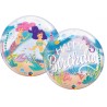 Balon foliowy 22" QL Bubble Poj. "Mermaid Birthday Party" Syrenki