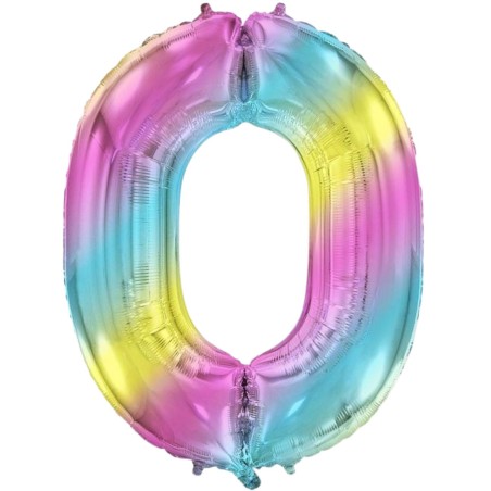 Balon foliowy kolorowy "Cyfra 0", 33,5"- 85 cm / 1 szt