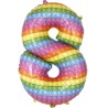 Balon foliowy kolorowy w kropki w kształcie "Cyfry 8", 27"- 69 cm / 1 szt