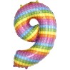 Balon foliowy kolorowy w kropki w kształcie "Cyfry 9", 27"- 69 cm / 1 szt