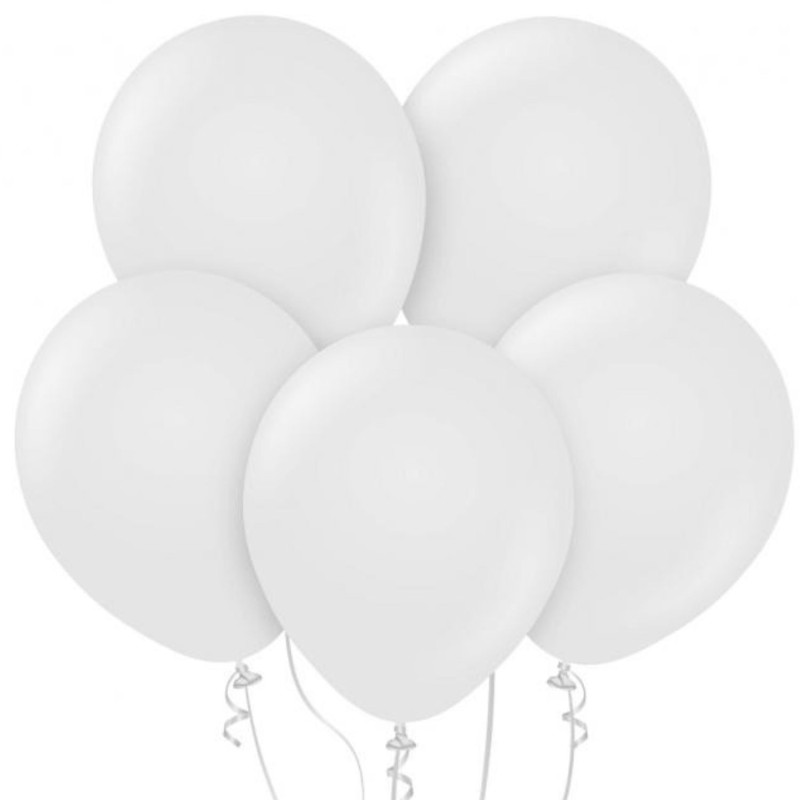 Lateksowe klasyczne Balony Beauty&Charm, pastelowe białe 12"/ 50 szt.