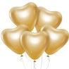 Lateksowe klasyczne Balony Beauty&Charm, platynowe złote serca 12"/ 6 szt. KK
