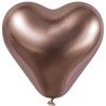 Lateksowe balony w kształcie serca CRB12 shiny 12 cali - różowo-złote/ 25 szt.