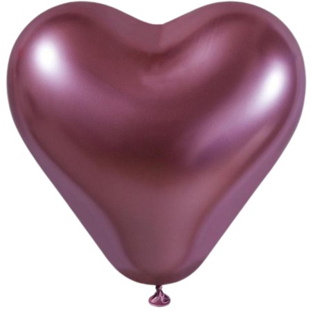 Lateksowe balony w kształcie sercaCRB12 shiny 12 cali - różowe/ 25 szt.