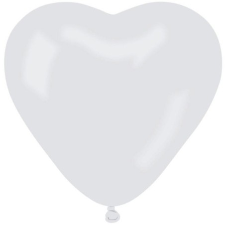 Lateksowe balony w kształcie serca CR6 pastel małe - białe 01/ 100 szt.