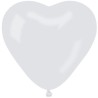 Lateksowe balony w kształcie serca CR6 pastel małe - białe 01/ 100 szt.