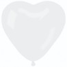 Lateksowe balony w kształcie serca CR17 pastel duże - białe 01/ 50 szt.
