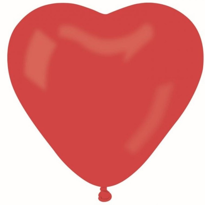 Lateksowe balony w kształcie serca CR pastel - czerwone 45/ 50 szt.