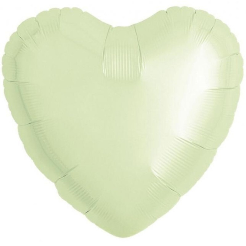 Balon foliowy beżowy w kształcie "serca" metalic, 14"- 35 cm / 5 szt.