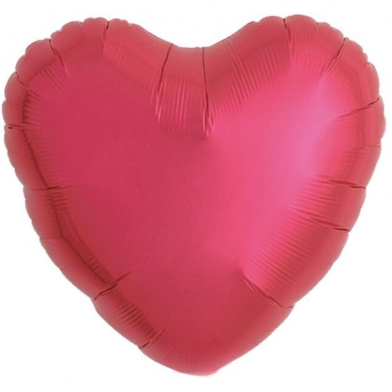 Balon foliowy czerwony w kształcie "serca" metalic, 14"- 35 cm / 5 szt.