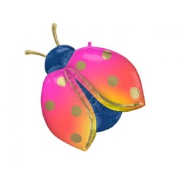 Foliowy Balony kolorowy w kształcie Biedronki. 33,5" - 85 cm / 1 szt. (zapakowany)