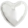 Balon foliowy srebrny w kształcie "serca" metalic, 14"- 35 cm / 5 szt.