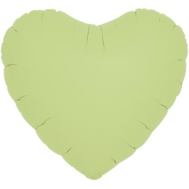 Balon foliowy zielony w kształcie "serca", 14"- 35 cm / 5 szt
