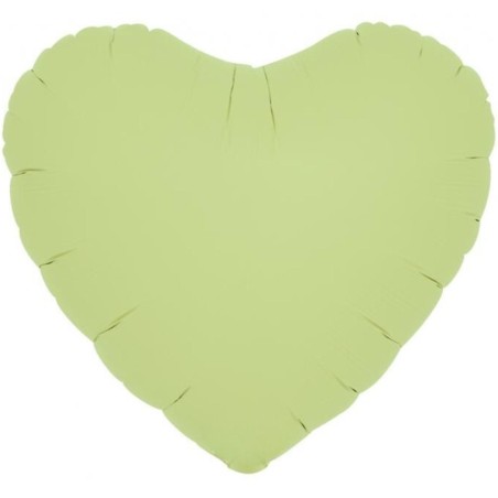 Balon foliowy zielony w kształcie "serca", 14"- 35 cm / 5 szt