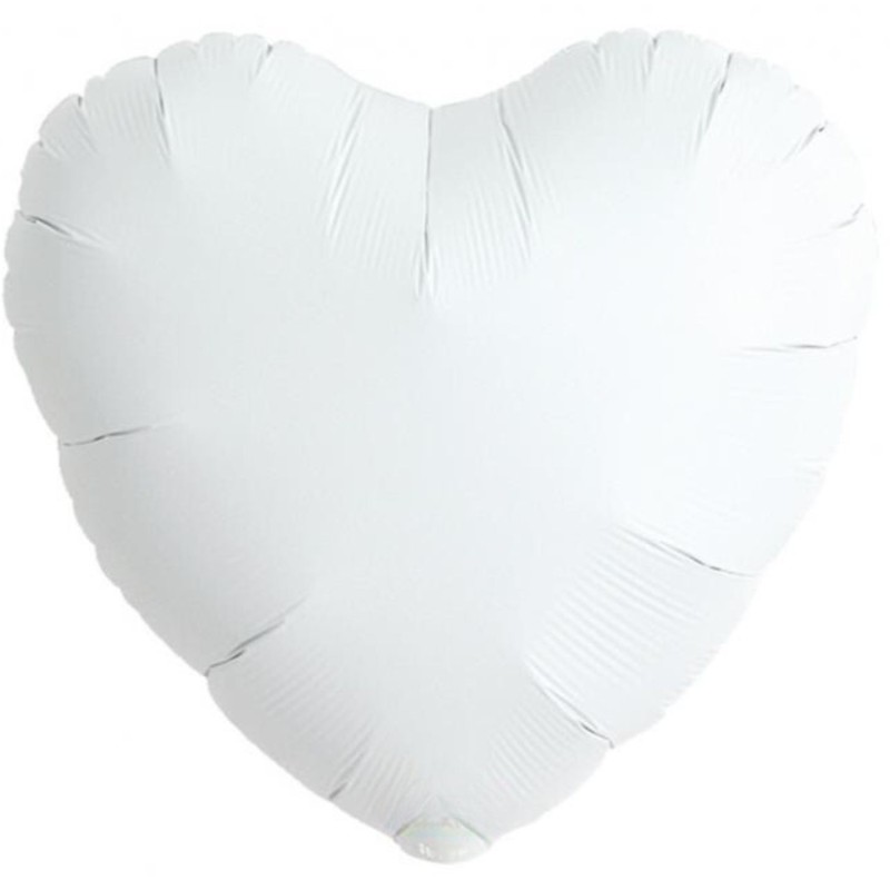 Balon foliowy biały w kształcie "serca", 14"- 35 cm / 5 szt