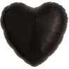 Balon foliowy czarny w kształcie "serca", 18"- 46 cm / 5 szt