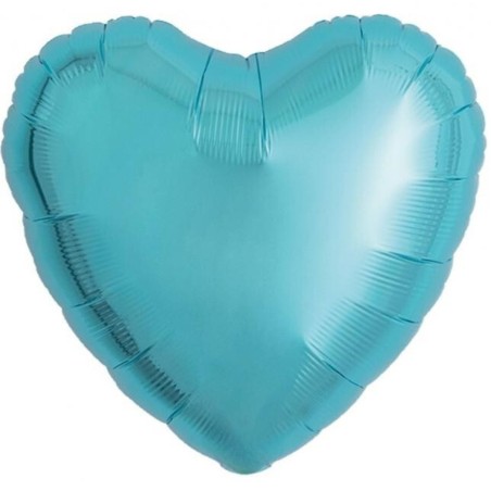 Balon foliowy niebieski w kształcie "serca" metalic, 18"- 46 cm / 5 szt.