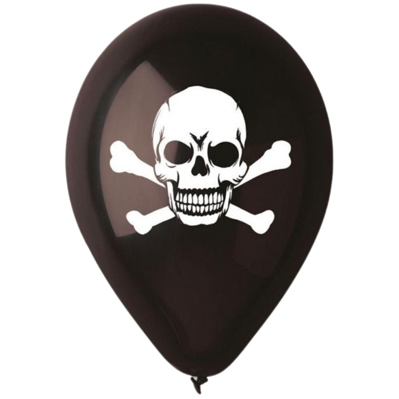 Klasyczne lateksowe Balony Premium CZASZKA, czarne, 12 cali/ 5 szt.