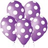 Lateksowe klasyczne fioletowe Balony Premium Grochy, lawendowe, 12"/ 5 szt.