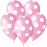 Lateksowe klasyczne  Balony Premium Grochy, jasnoróżowe, 12"/ 5 szt.