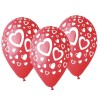 Lateksowe klasyczne czerwone Balony Premium "Serduszka", 12" / 5 szt.